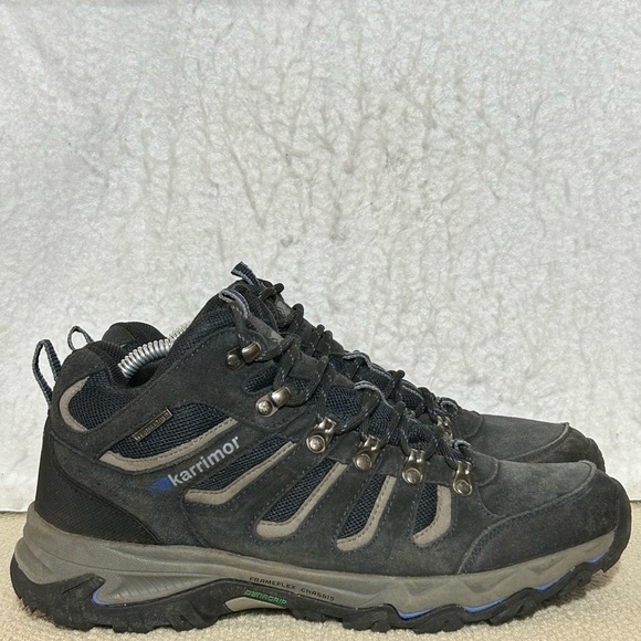 Karrimor Other - Karrimor Mens Blue Mount Mid Top Waterproof Suede Hiking Boots Shoes SZ US 9.5
